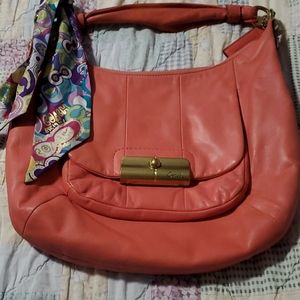 Coach purse and scarf (Coral)